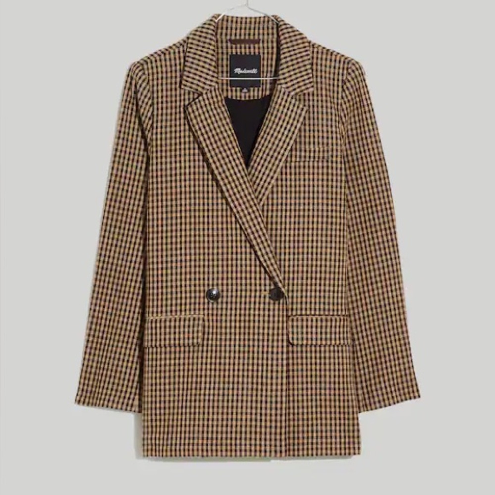 Madewell Caldwell Double-Breasted Blazer in Lyden Plaid - Picture 2 of 5
